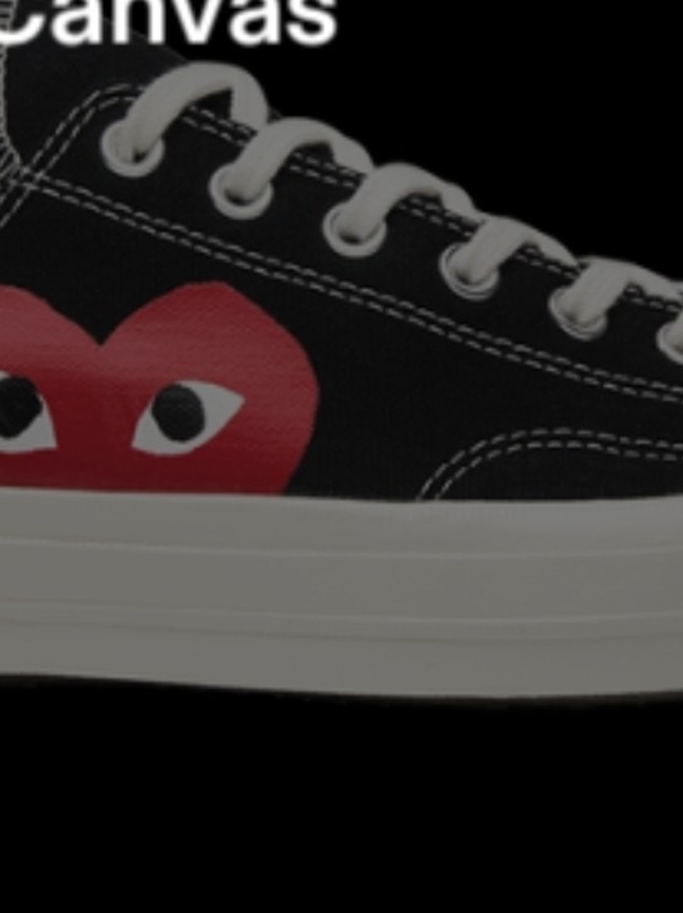 New Converse Black Canvas Sneakers with Red Heart Graphic Men's 8 Women's 10